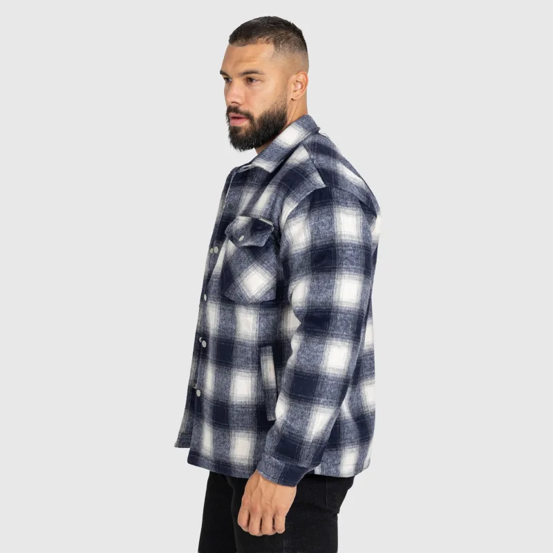 Cămașă în romburi bărbați Iron Aesthetics Timber, blue/white-3