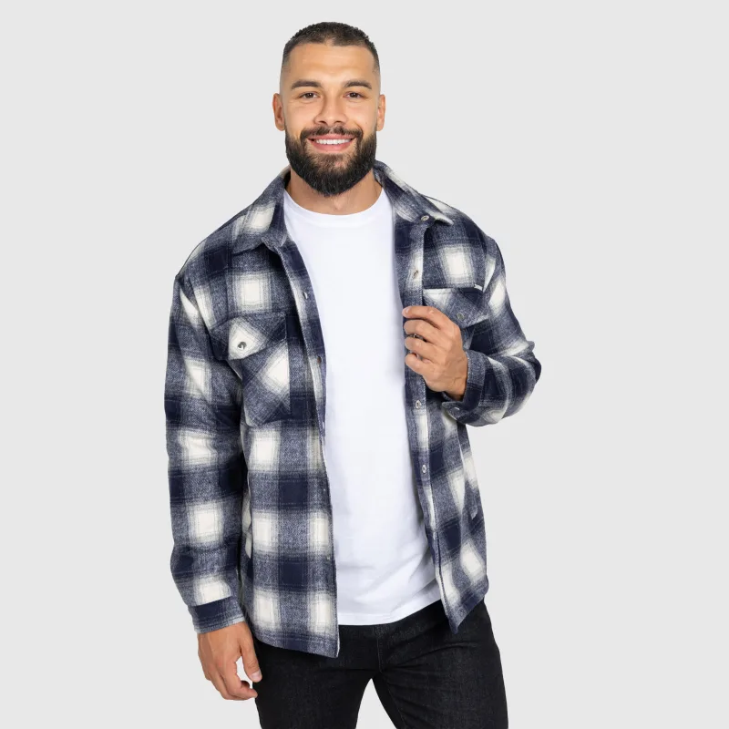 Cămașă în romburi bărbați Iron Aesthetics Timber, blue/white-7