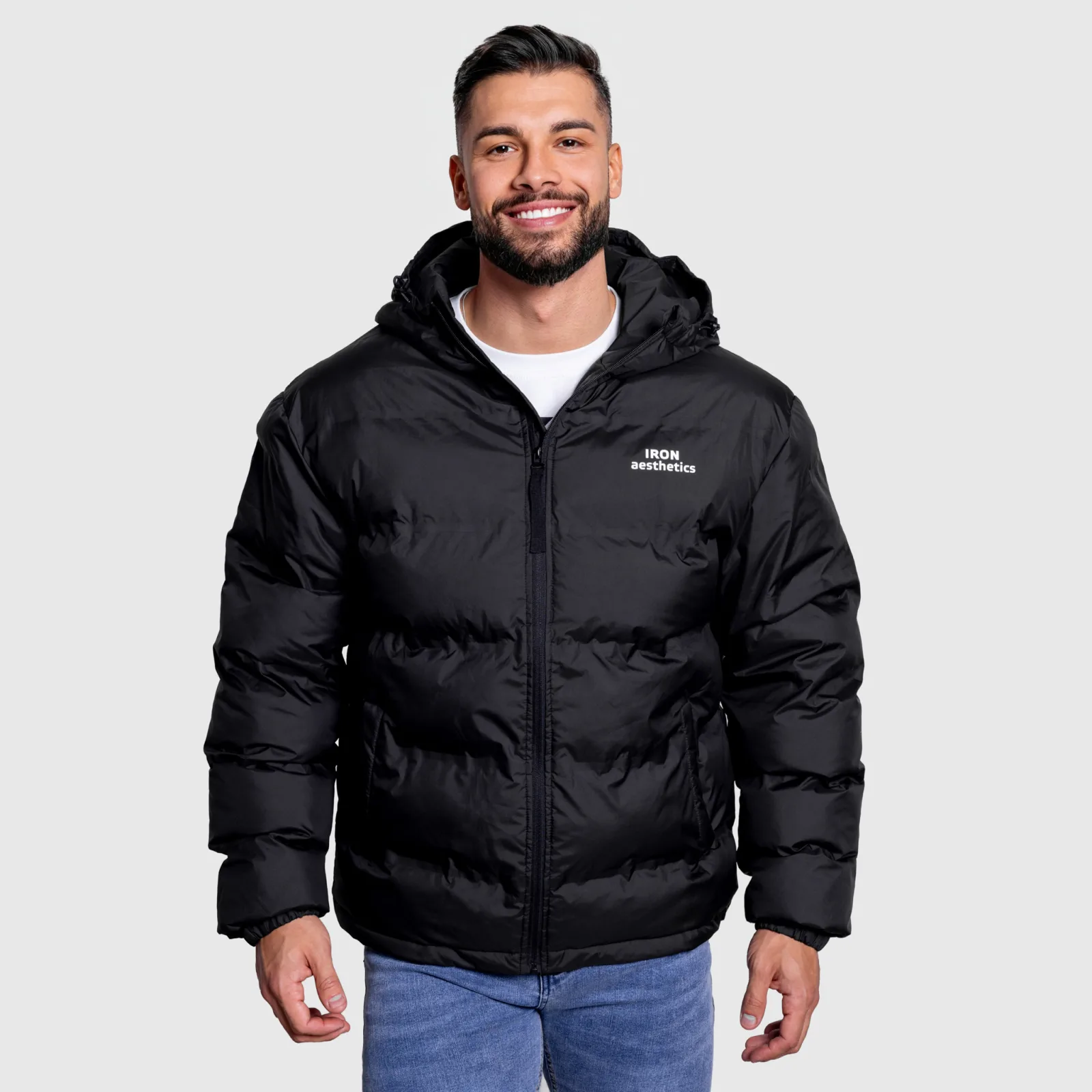 Geacă pentru bărbați Iron Aesthetics Zenit Puffer, neagră-1