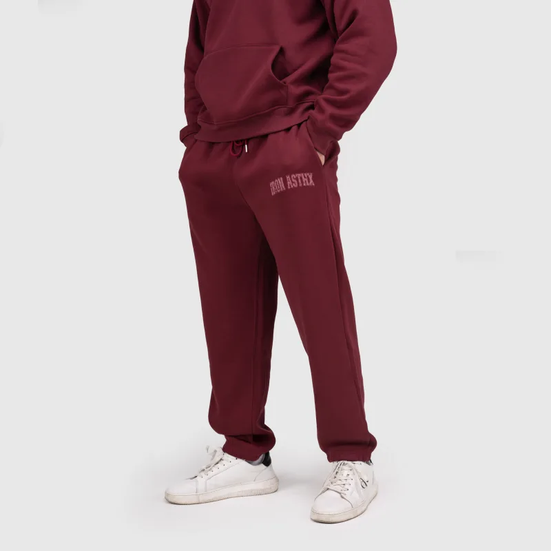 Pantaloni de trening bărbați Iron Aesthetics X-Society, vișinii-2