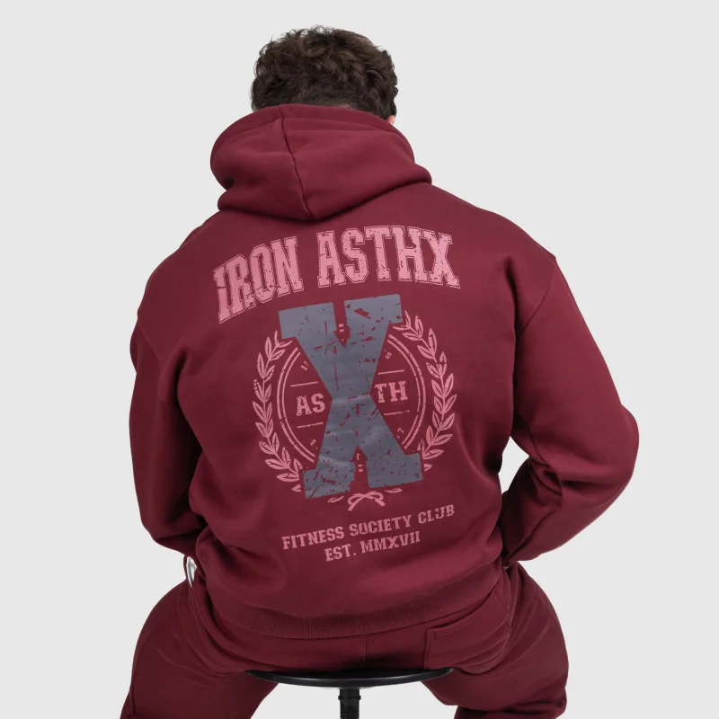Set de trening bărbați Iron Aesthetics X-Society, vișinie-11