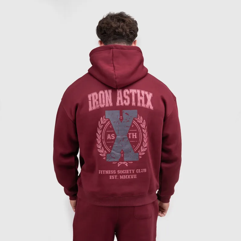 Set de trening bărbați Iron Aesthetics X-Society, vișinie-10