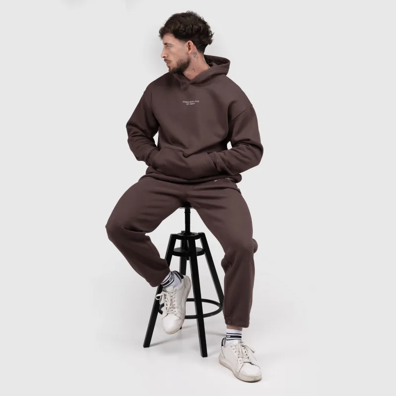 Pantaloni de trening bărbați Iron Aesthetics X-Society, maro-13