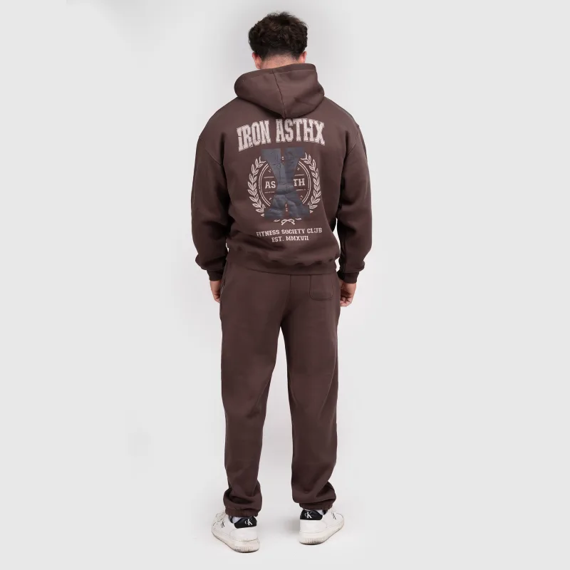 Pantaloni de trening bărbați Iron Aesthetics X-Society, maro-11