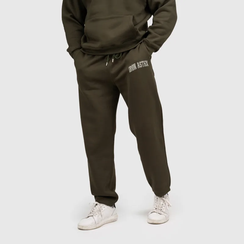 Pantaloni de trening bărbați Iron Aesthetics X-Society, verzi-2
