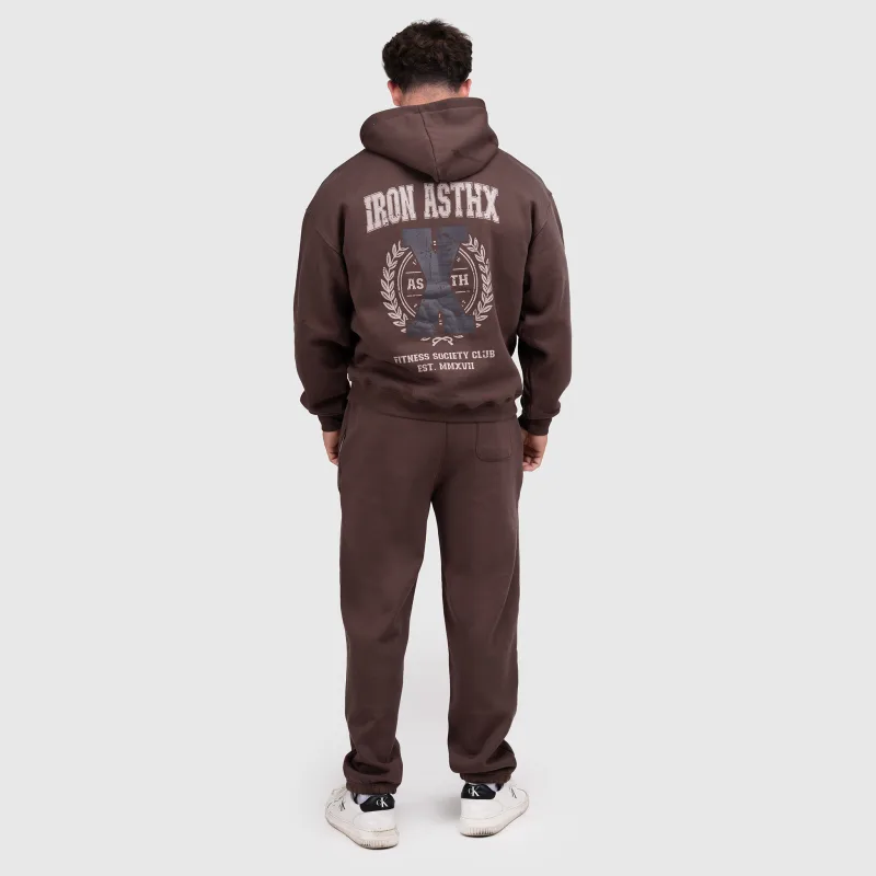 Pantaloni de trening bărbați Iron Aesthetics X-Society, maro-12