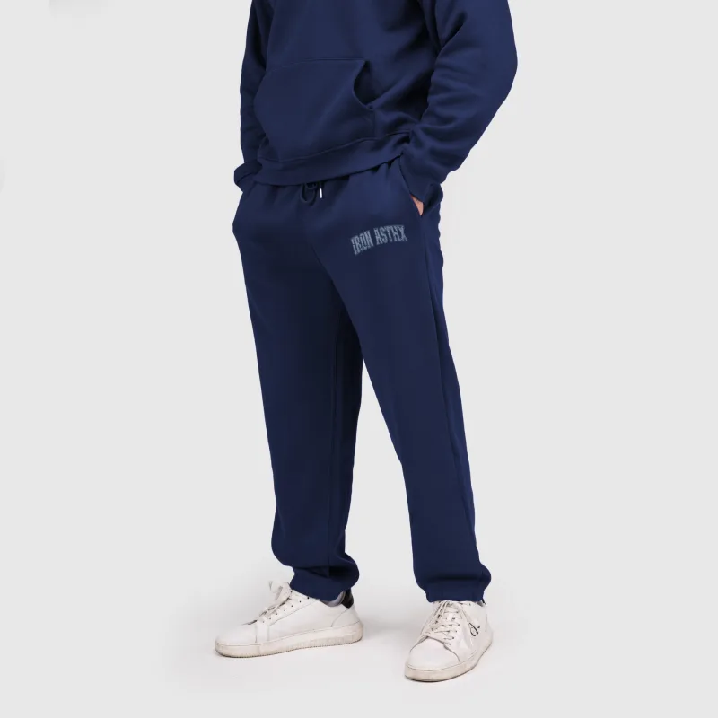 Pantaloni de trening bărbați Iron Aesthetics X-Society, navy-2