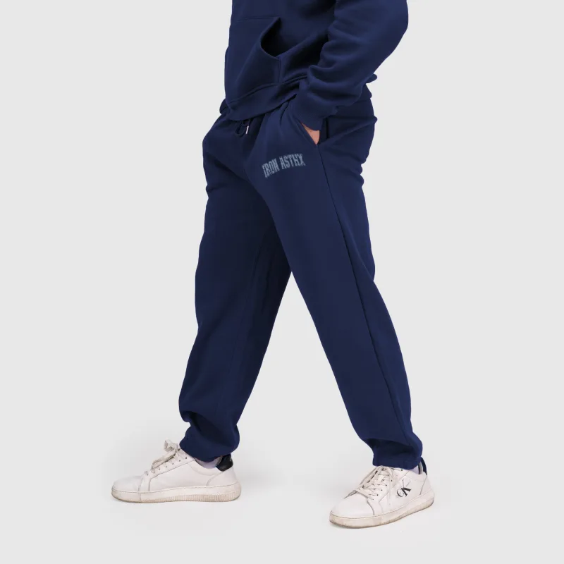 Pantaloni de trening bărbați Iron Aesthetics X-Society, navy-3
