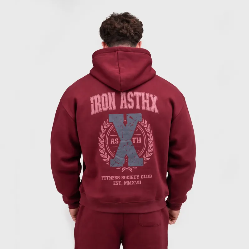 Hanorac bărbați Iron Aesthetics X-Society, vișiniu-1