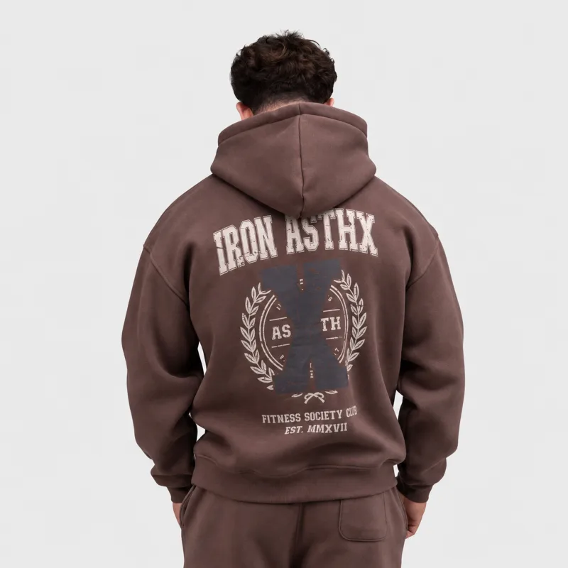 Hanorac bărbați Iron Aesthetics X-Society, maro-1