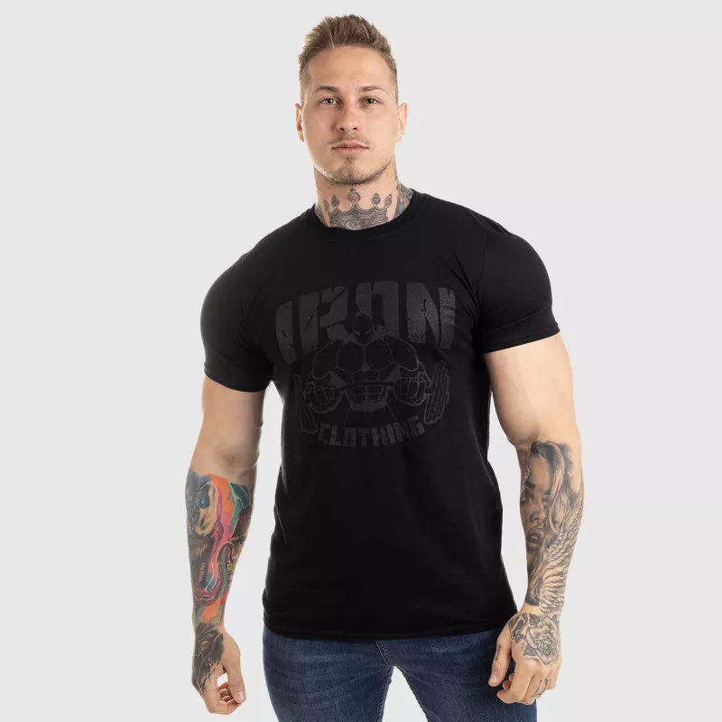 Tricou Ultrasoft IRON MAN, black on black-1