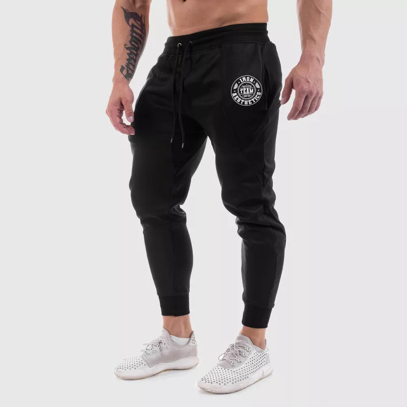Pantaloni de trening Jogger Iron Aesthetics Circle Star, negrii-1