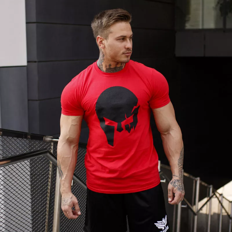 Tricou Ultrasoft Iron Aesthetics Skull, roșu-3