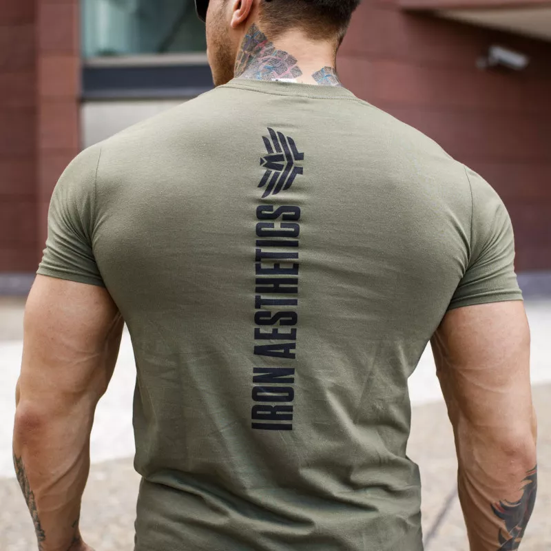 Tricou Ultrasoft Iron Aesthetics Skull, verde armată-4