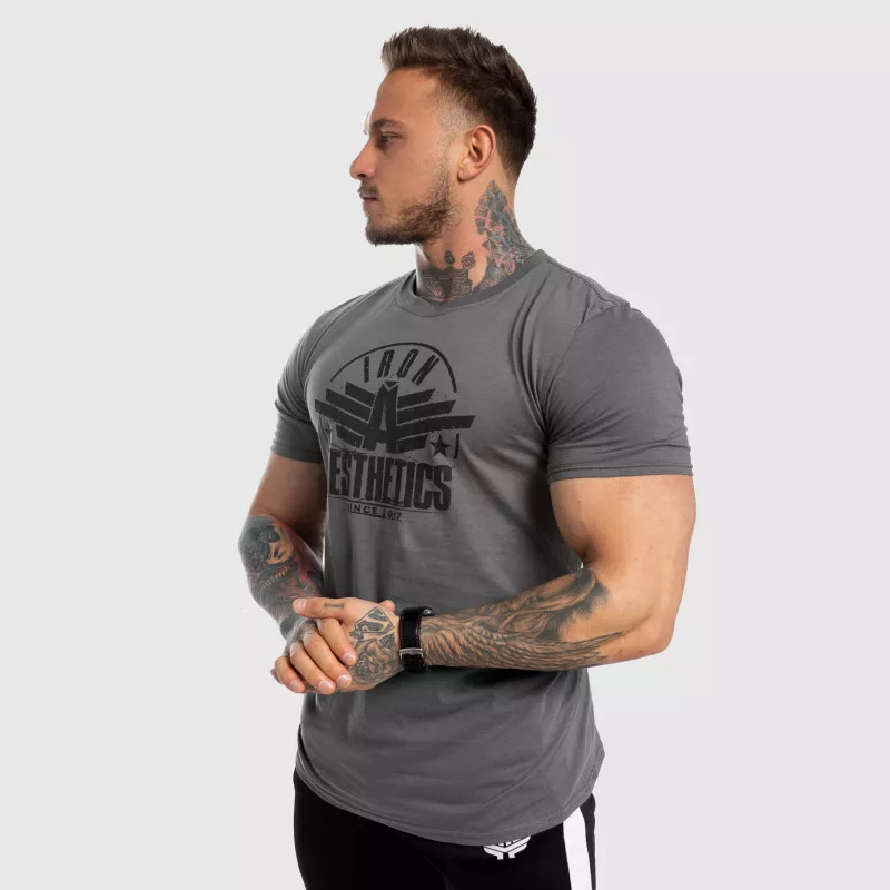 Tricou fitness pentru bărbați Iron Aesthetics Force, gri-4