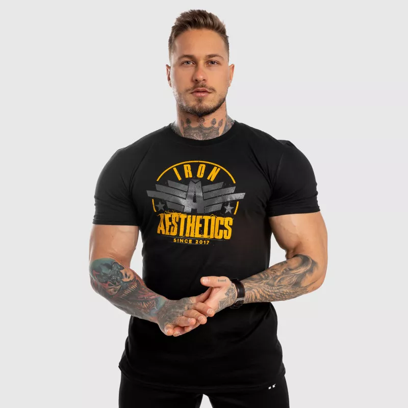 Tricou fitness pentru bărbați Iron Aesthetics Force, negru-1
