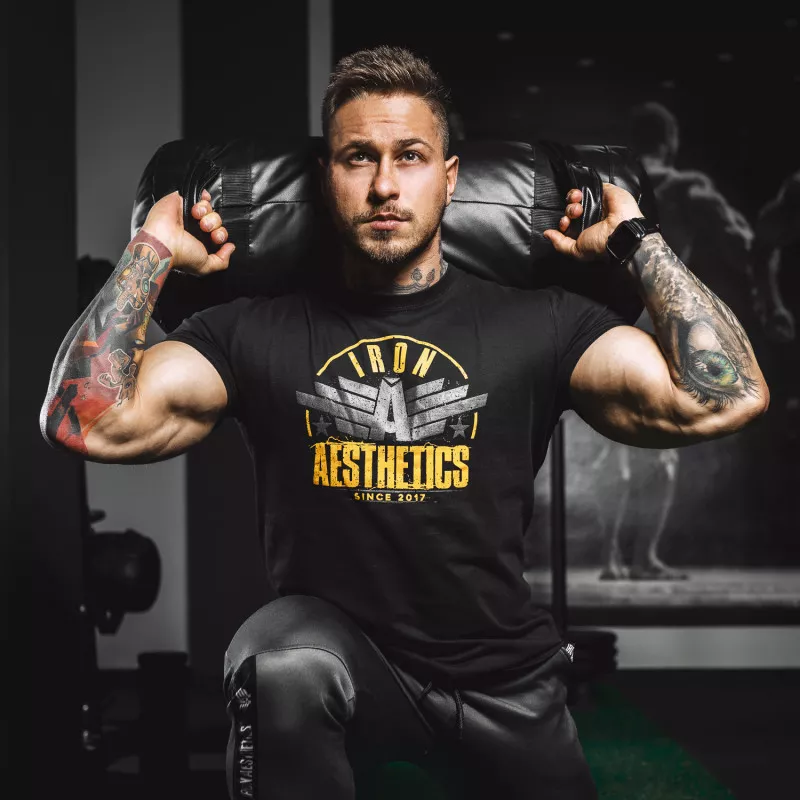 Tricou fitness pentru bărbați Iron Aesthetics Force, negru-2