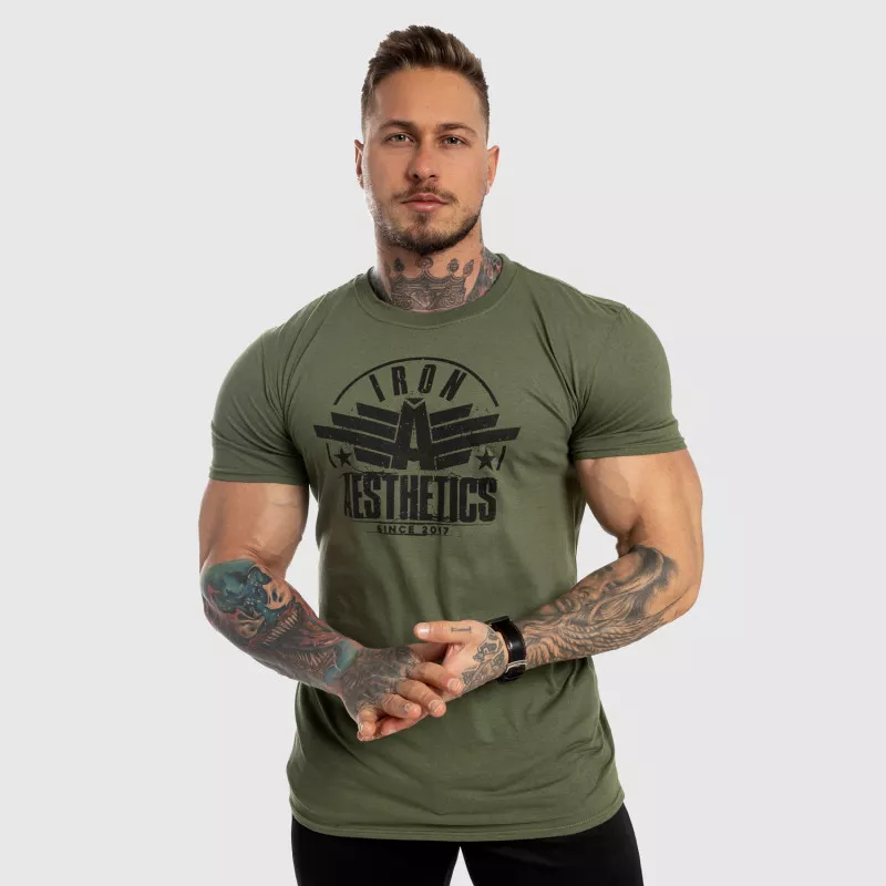 Tricou fitness pentru bărbați Iron Aesthetics Force, verde-1