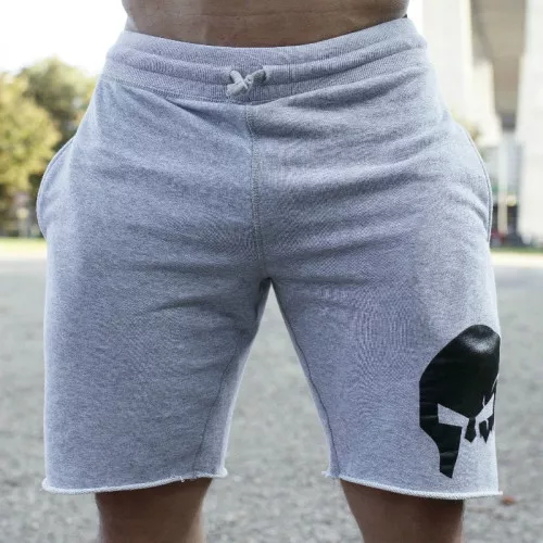 Pantaloni scurți de trening pentru bărbați Iron Aesthetics Skull, gri
