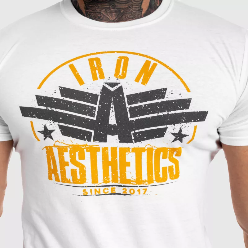 Tricou fitness pentru bărbați Iron Aesthetics Force, alb-3