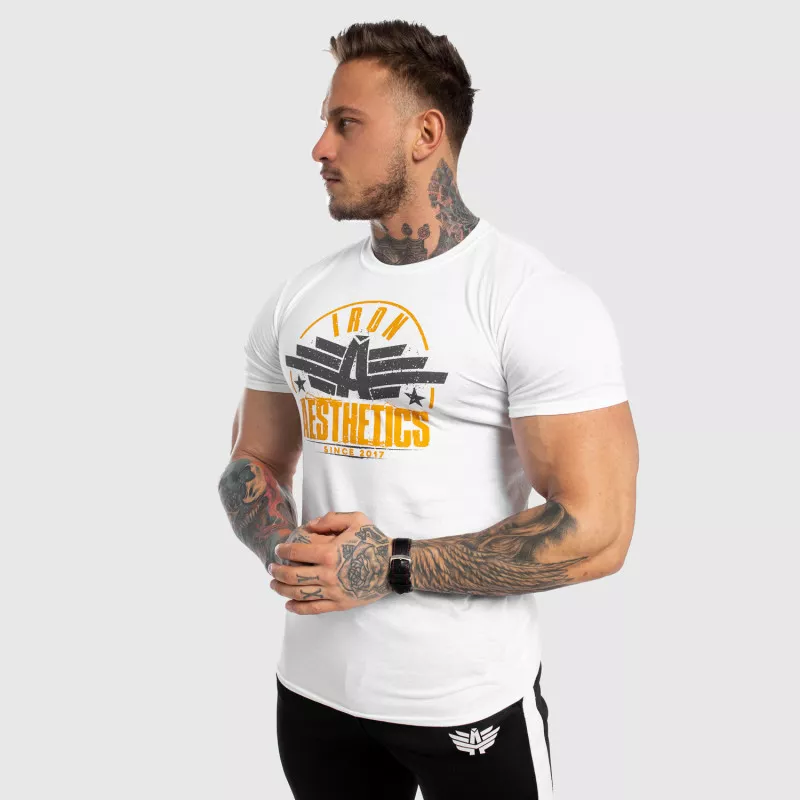 Tricou fitness pentru bărbați Iron Aesthetics Force, alb-4