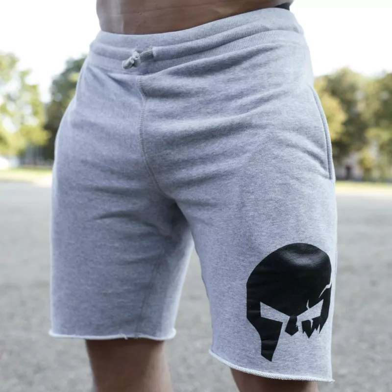 Pantaloni scurți de trening pentru bărbați Iron Aesthetics Skull, gri-1