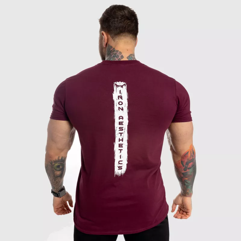 Tricou fitness pentru bărbați Iron Aesthetics Force, vișiniu-5