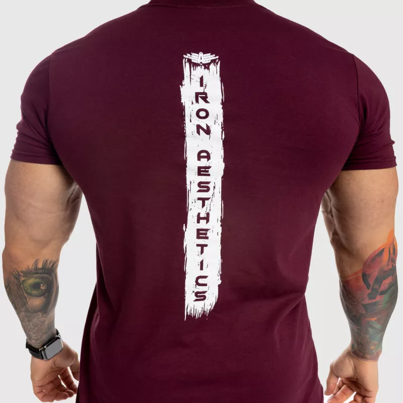 Tricou fitness pentru bărbați Iron Aesthetics Force, vișiniu-6
