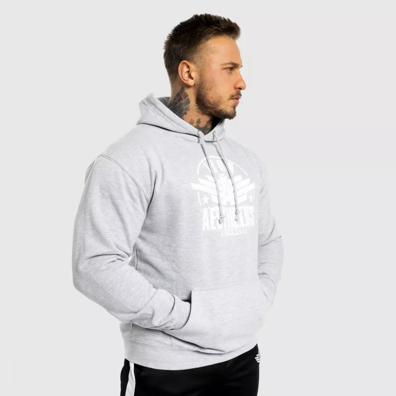Hanorac fitness fără fermoar Iron Aesthetics Force, gri-5