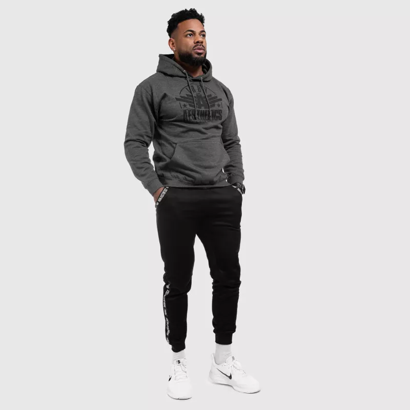 Hanorac sport fără fermoar Iron Aesthetics Force, CharcoalGrey-5