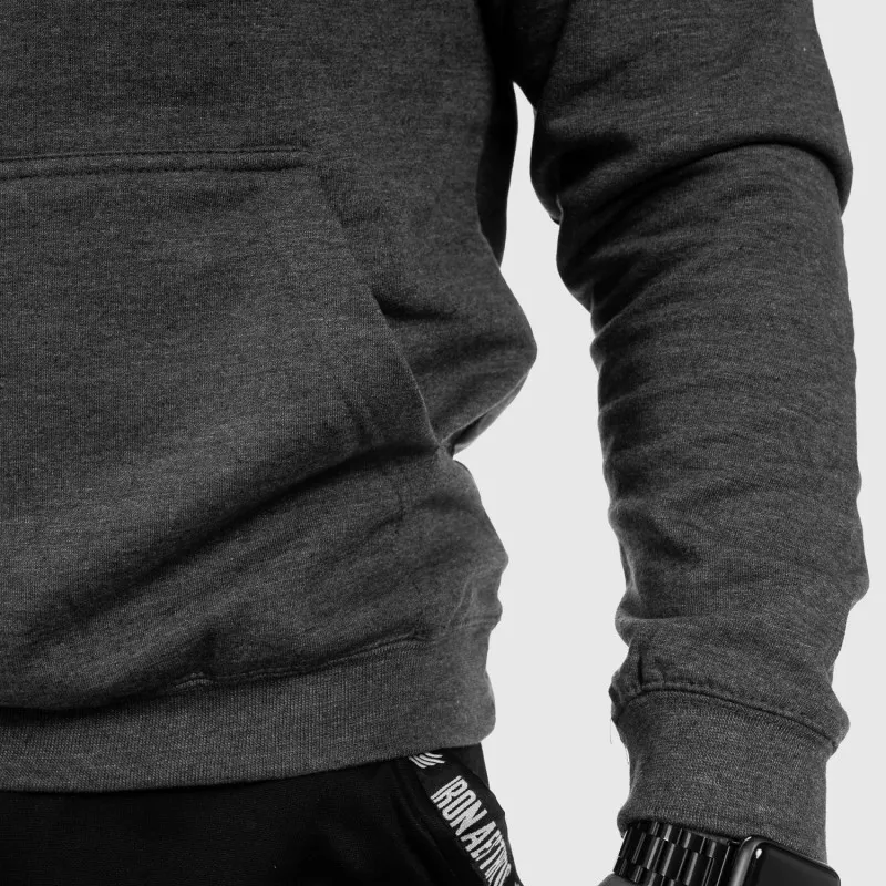 Hanorac sport fără fermoar Iron Aesthetics Force, CharcoalGrey-11