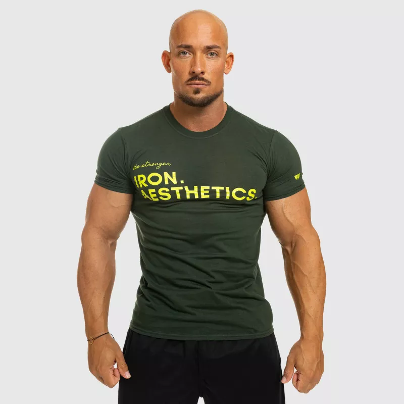 Tricou fitness pentru bărbați Iron Aesthetics Be Stronger, verde-1