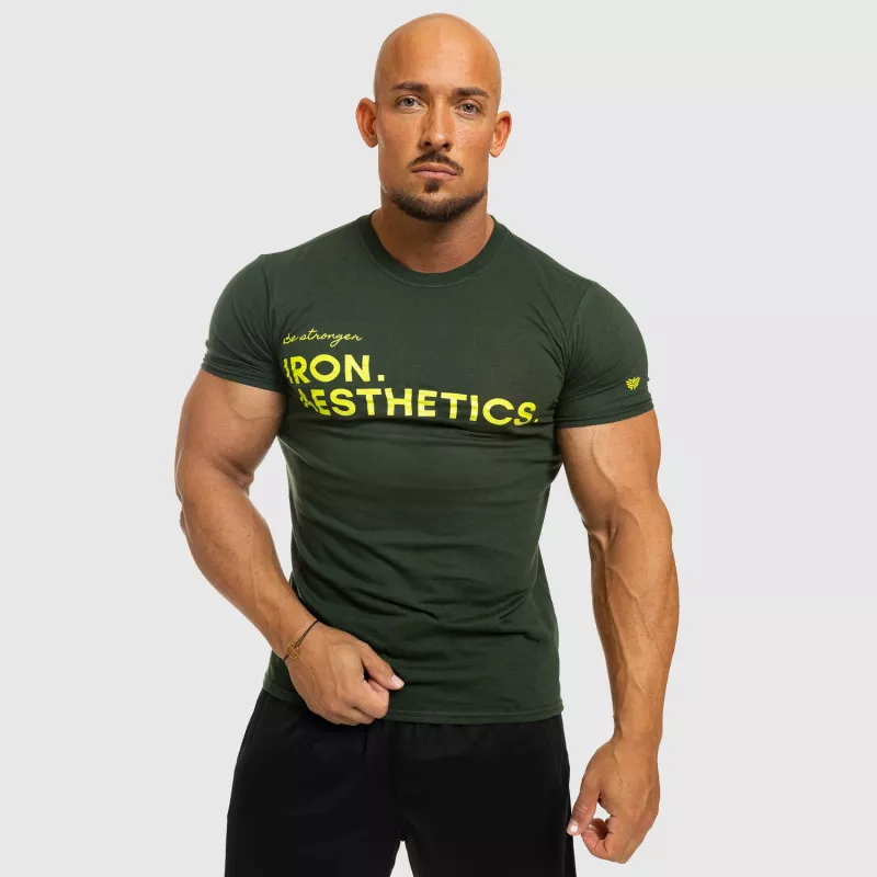 Tricou fitness pentru bărbați Iron Aesthetics Be Stronger, verde-6