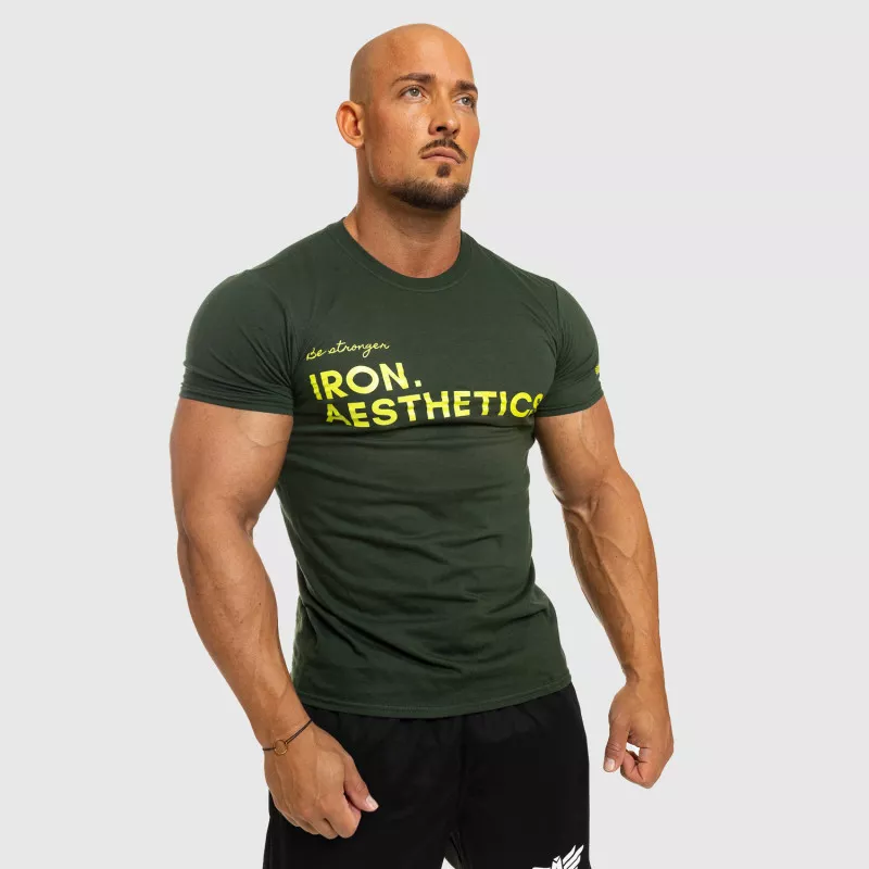 Tricou fitness pentru bărbați Iron Aesthetics Be Stronger, verde-7
