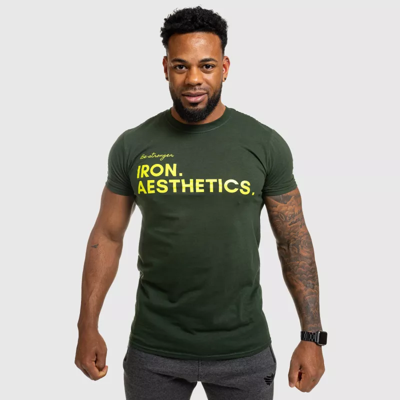 Tricou fitness pentru bărbați Iron Aesthetics Be Stronger, verde-10