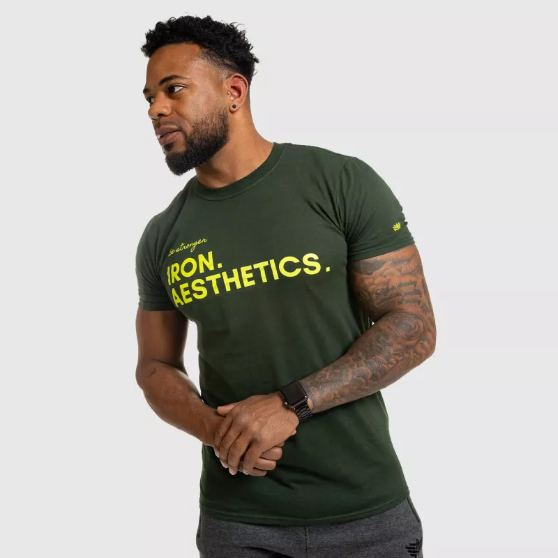 Tricou fitness pentru bărbați Iron Aesthetics Be Stronger, verde-12
