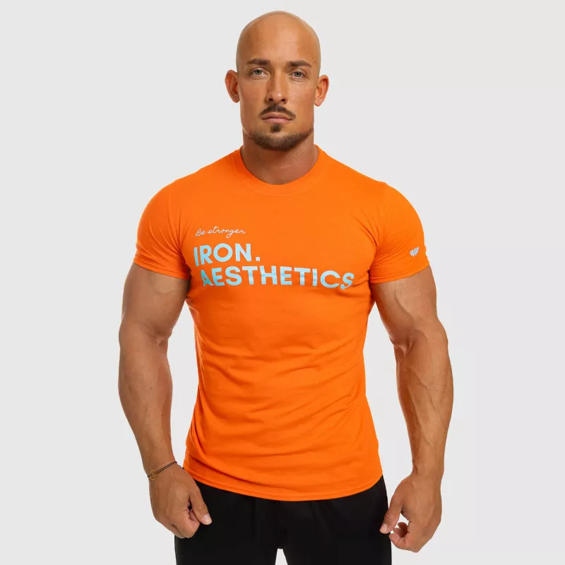 Tricou fitness pentru bărbați Iron Aesthetics Be Stronger, portocaliu-1