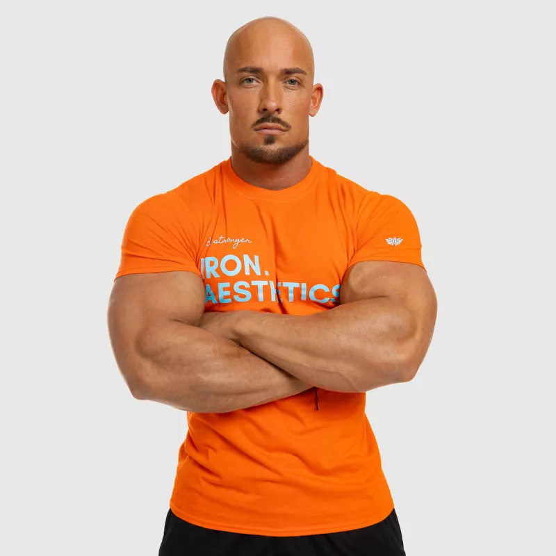 Tricou fitness pentru bărbați Iron Aesthetics Be Stronger, portocaliu-6