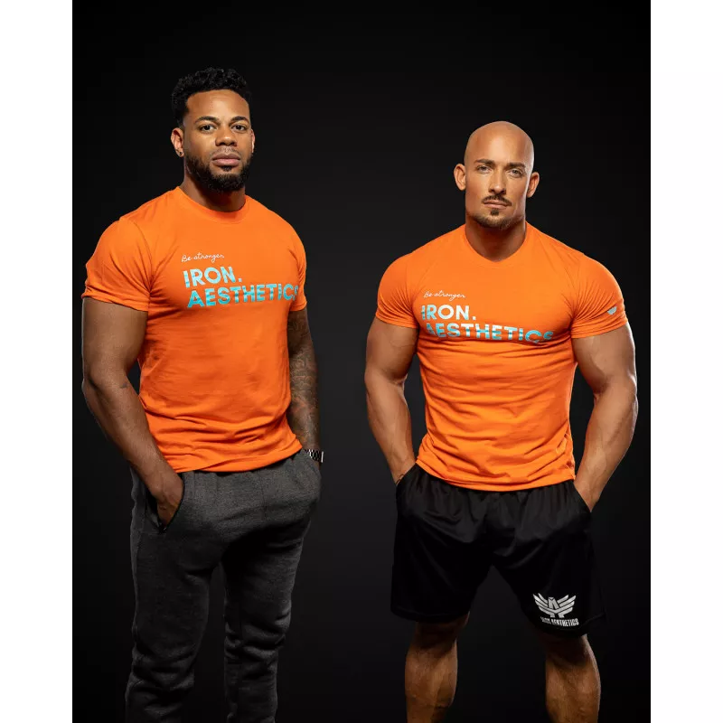Tricou fitness pentru bărbați Iron Aesthetics Be Stronger, portocaliu-9