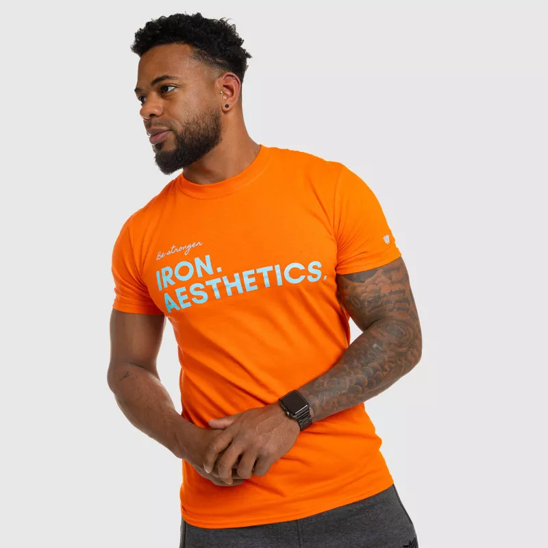 Tricou fitness pentru bărbați Iron Aesthetics Be Stronger, portocaliu-12