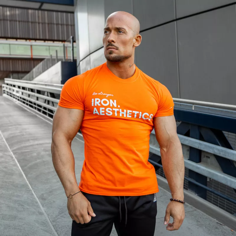 Tricou fitness pentru bărbați Iron Aesthetics Be Stronger, portocaliu-2