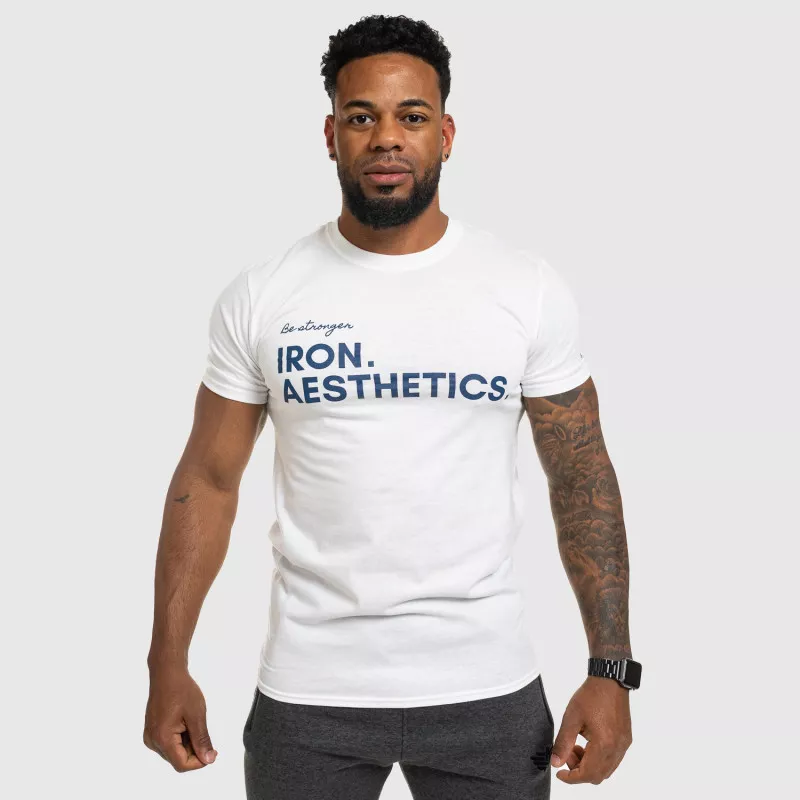 Tricou fitness pentru bărbați Iron Aesthetics Be Stronger, alb-9