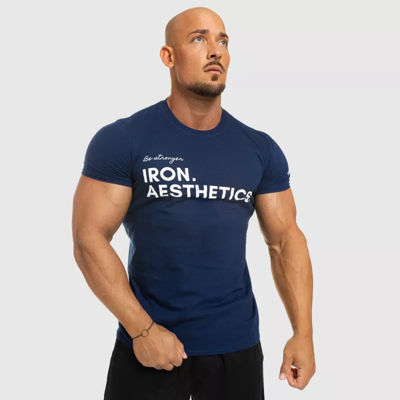 Tricou fitness pentru bărbați Iron Aesthetics Be Stronger, albastru-9