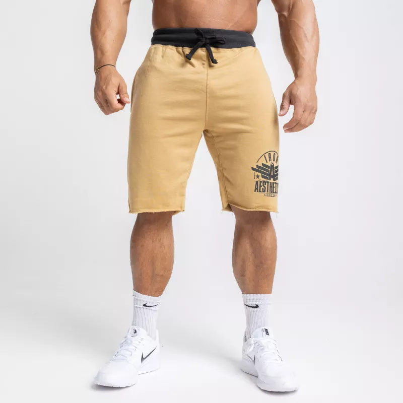Pantaloni scurți de trening pentru bărbați Iron Aesthetics Force, culoarea nisipului-4