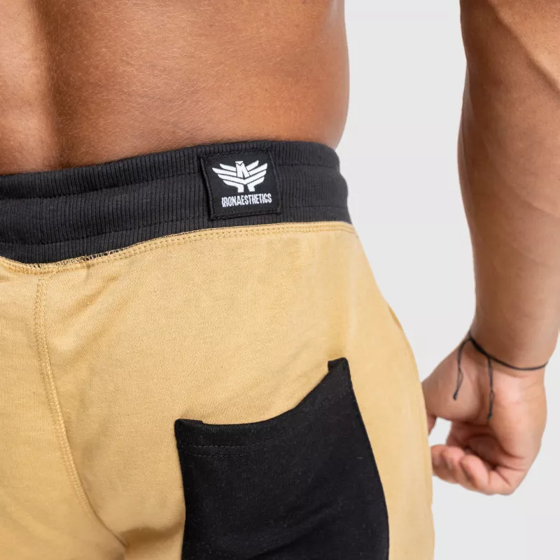 Pantaloni scurți de trening pentru bărbați Iron Aesthetics Force, culoarea nisipului-5