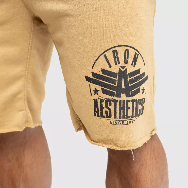 Pantaloni scurți de trening pentru bărbați Iron Aesthetics Force, culoarea nisipului-7