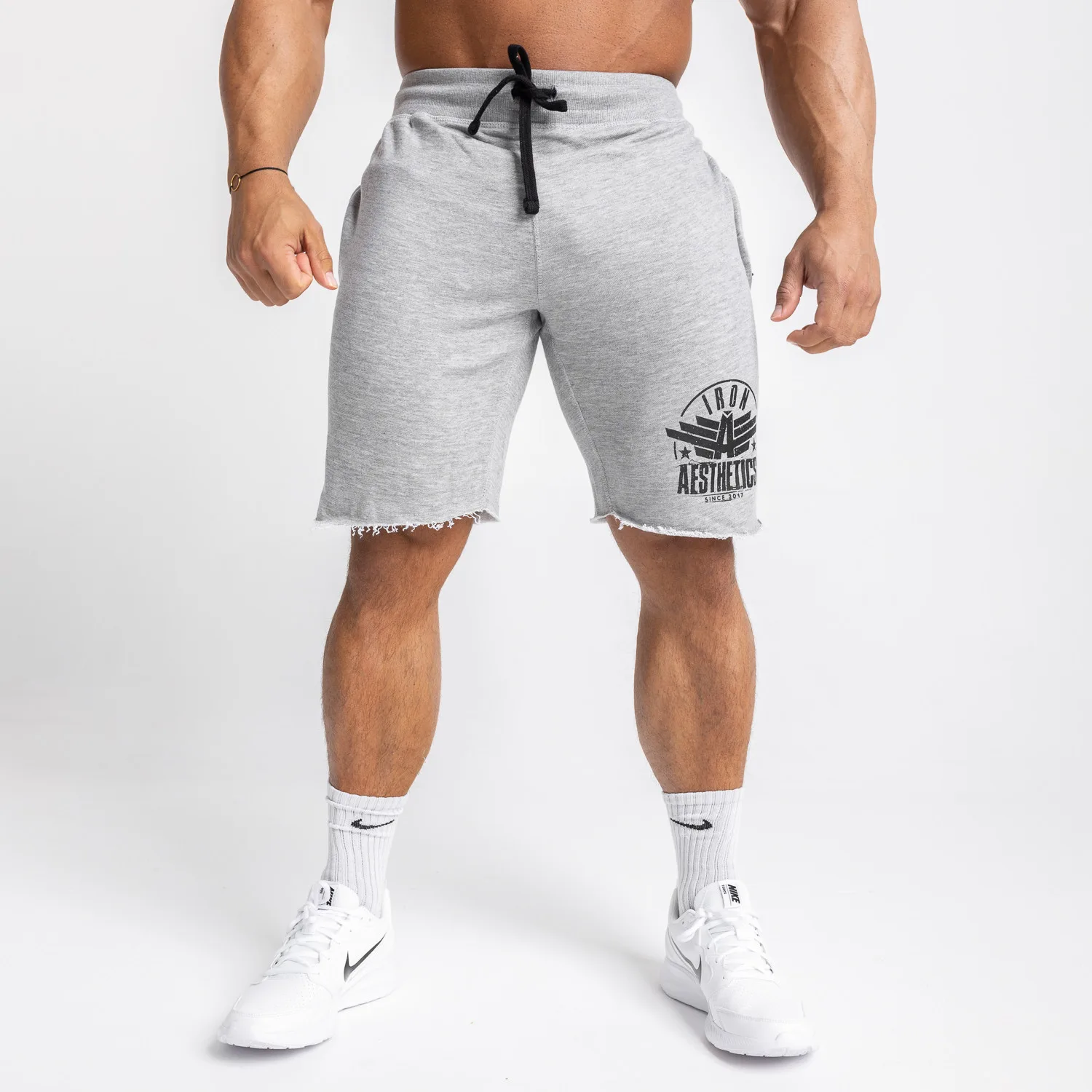 Pantaloni scurți de trening pentru bărbați Iron Aesthetics Force, gri-1