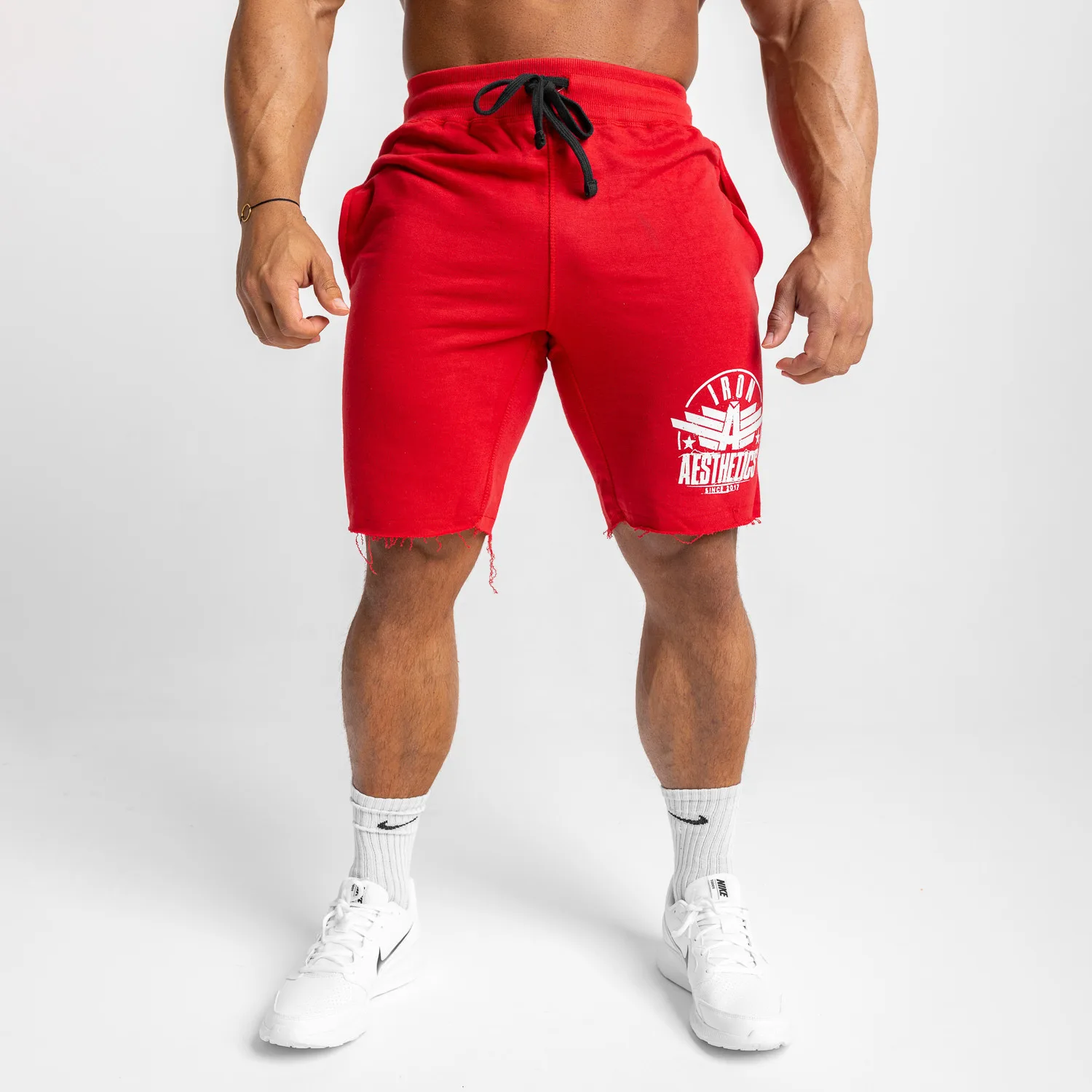 Pantaloni scurți de trening pentru bărbați Iron Aesthetics Force, roșii-1