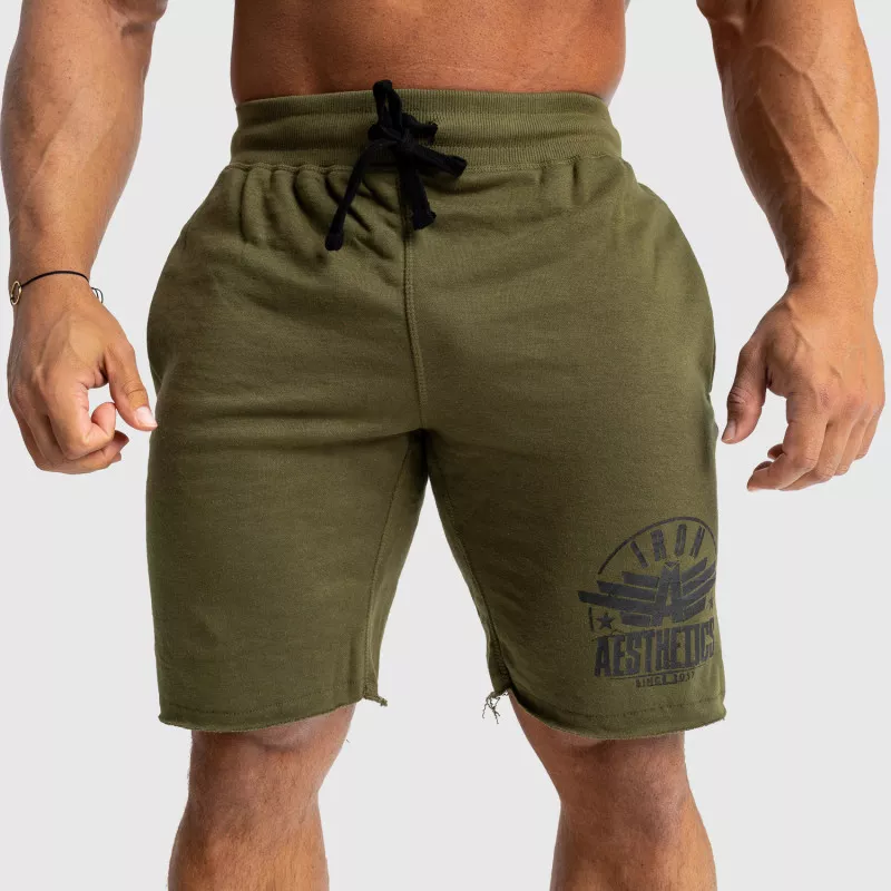 Pantaloni scurți de trening pentru bărbați Iron Aesthetics Force, verde armată-2