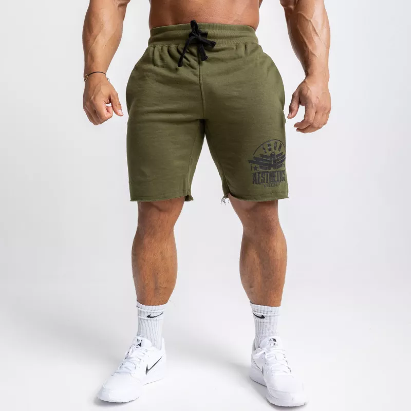 Pantaloni scurți de trening pentru bărbați Iron Aesthetics Force, verde armată-1